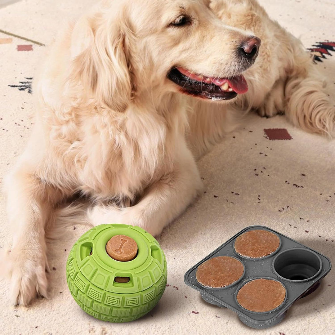 Popsicle Hundespielzeug, Leckerli-Dosierung, Kauspielzeug für Hunde mit 4 Mulden, Silikonschalen – E