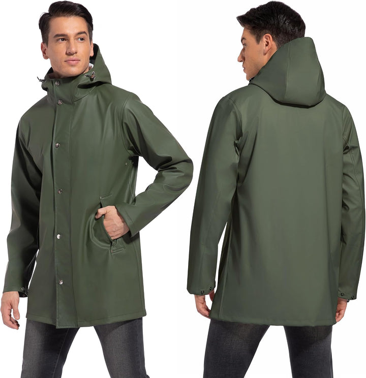 UNIQUEBELLA Regenjacke Herren Wasserdichter, Regenmantel mit Kapuze für Männer Atmungsaktiv Windbrea