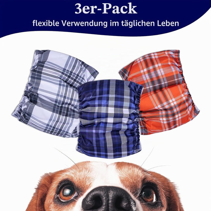 MICOOYO Wiederverwendbare Hundewindeln für Männer, 3er-Pack, waschbare Bauchbänder für Hunde, super