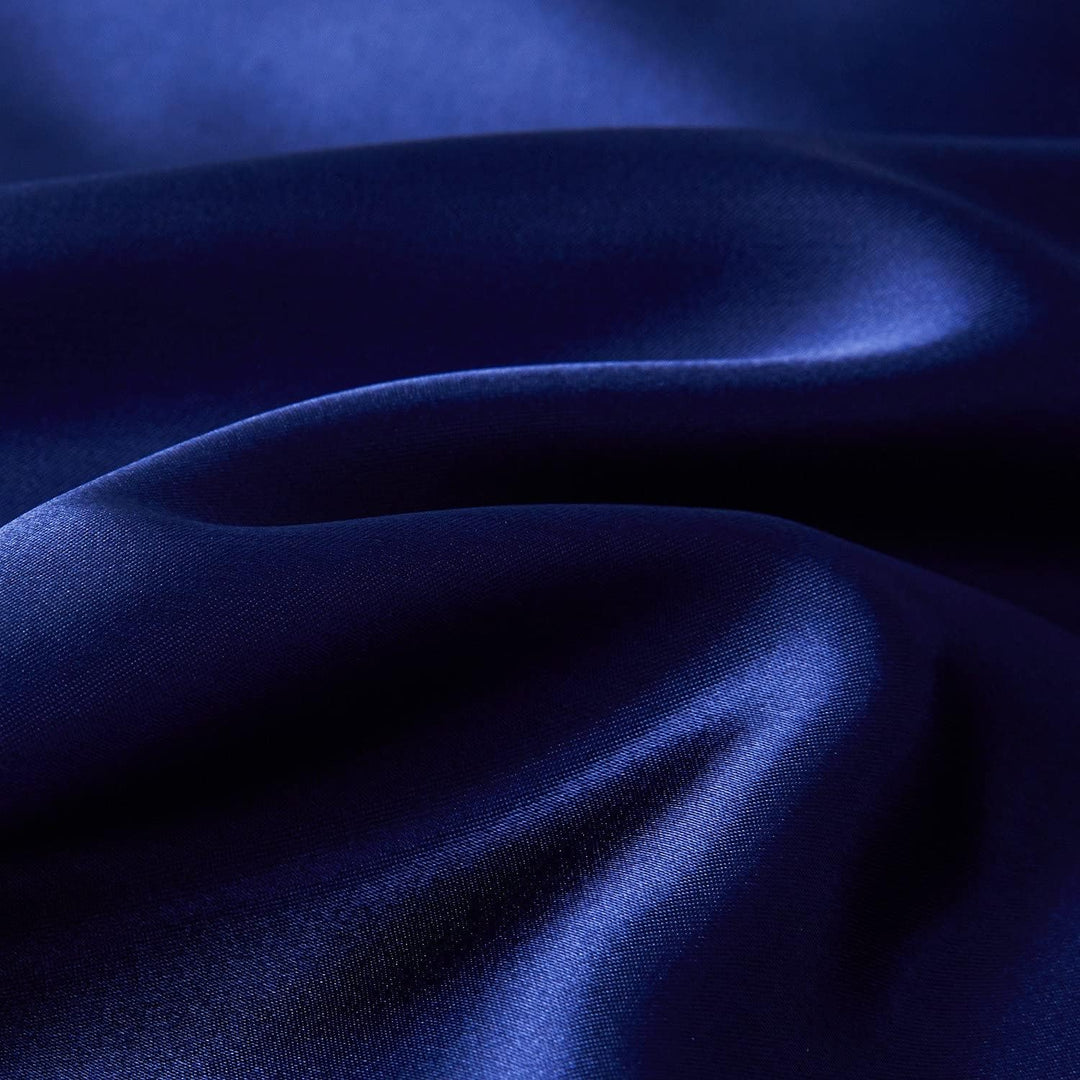 Gezu Bettwäsche-Set, 140 x 200 cm, Satin, Blau, einfarbig, für Einzelbett, Seide, glänzend, weich, m