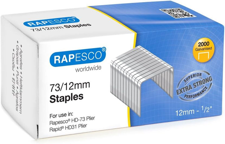 Rapesco 1306 Set HD-73 Heftzange mit 2000 Stück 73/10mm Heftklammern, 70 Blatt Heftleistung Heftzang