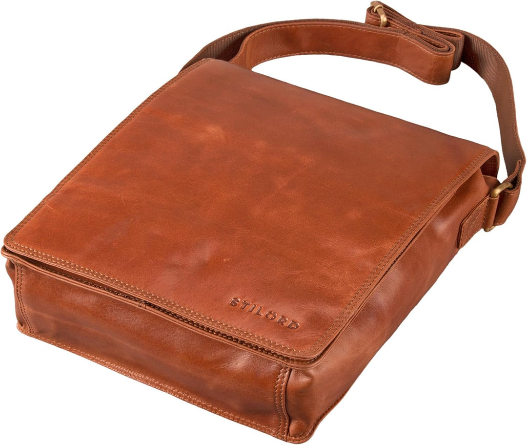 STILORD Lars Vintage Umhängetasche Leder Herren Hochformat für 13,3 Zoll Tablet MacBooks und iPad Sc