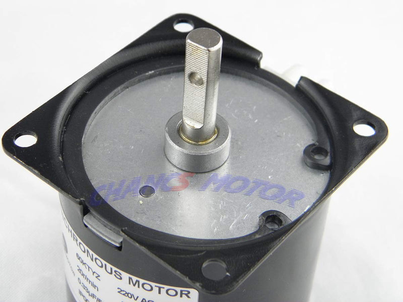 CHANCS 60KTYZ 220V-240V 20RPM CW/CCW Synchron-Getriebemotor mit Motorhalterung zur Drehzahlreduzieru