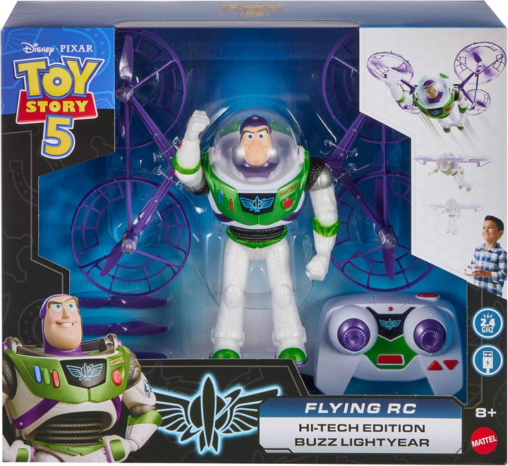 Mattel Disney und Pixar Toy Story 5 Fliegende Figur mit Fernbedienung, Hi-Tech Edition Buzz Lightyea