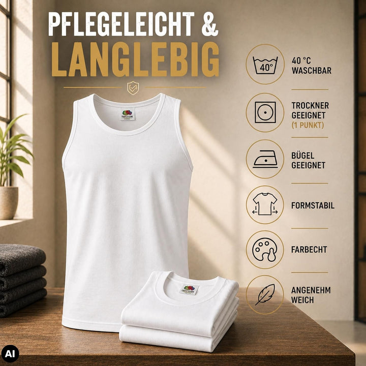 Fruit of the Loom Herren Unterhemd Athletic M L XL XXL 3XL 4XL 5XL auch Farbsets (1er/5erPack) M 2xw