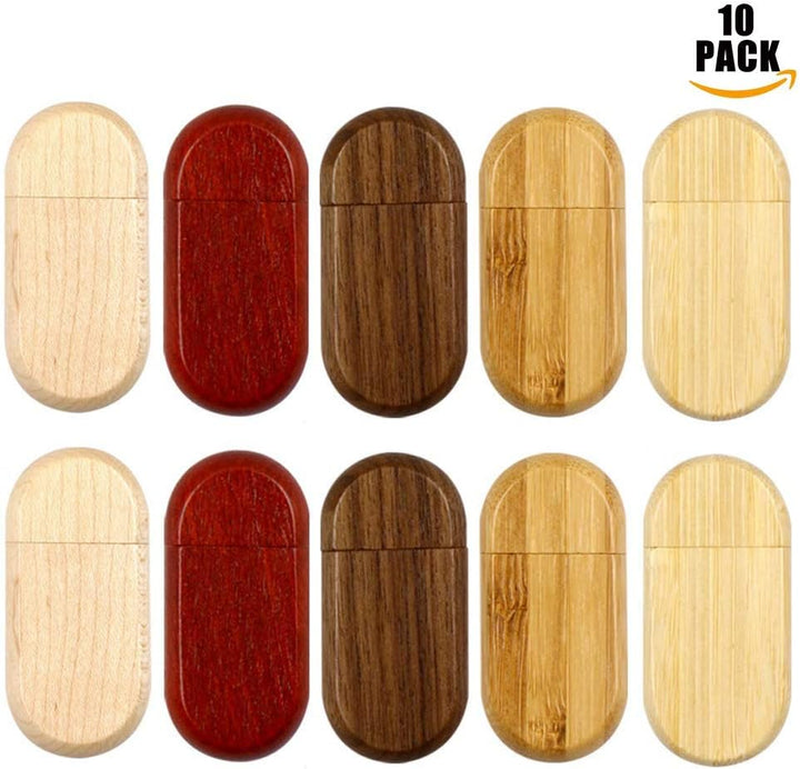 A Plus+ 10 Stück USB-Sticks 128GB Speicherstick USB 3.0 Holz USB-Flash-Laufwerk Memory Sticks High S