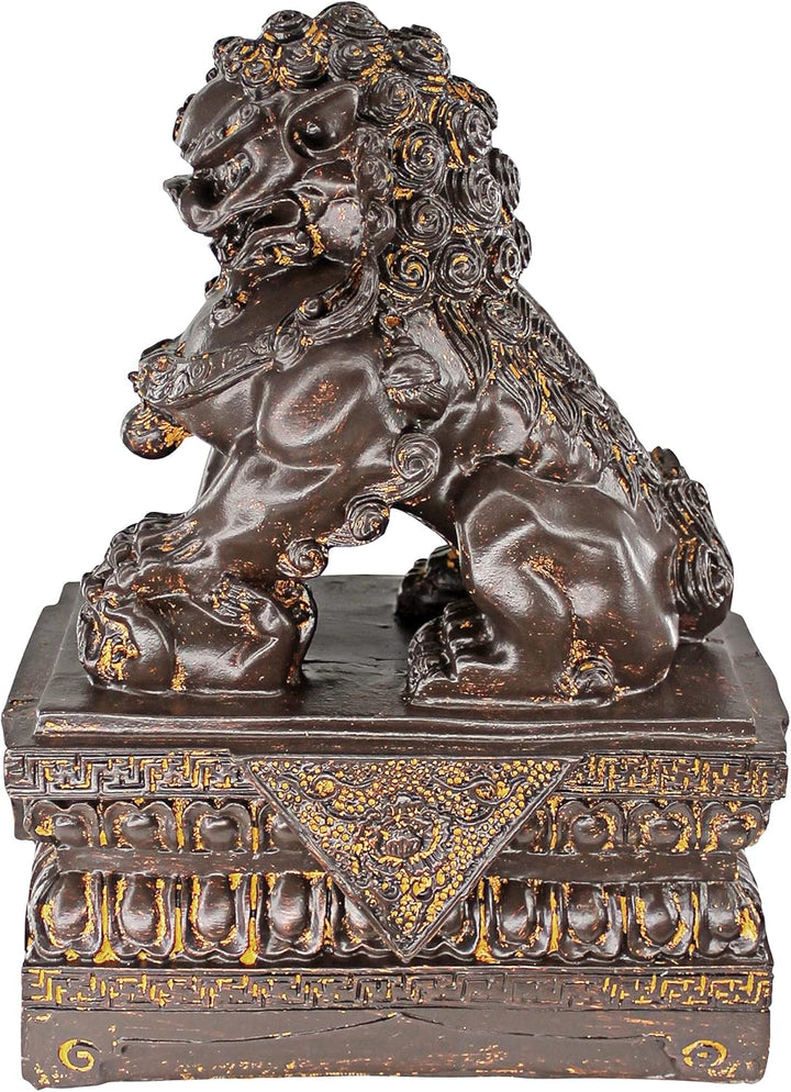Design Toscano Chinesische Wächterlöwen-Figur, Weiblich, 18 x 4,5 x 23 cm Female, Female