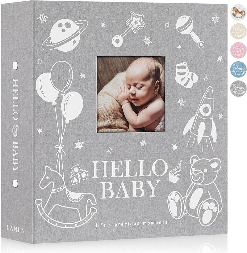 Lanpn Baby Fotoalbum 10x15 600 Fotos, Grosses Fotoalbum Einsteckalbum Babyalbum, Leinen Einstecken E