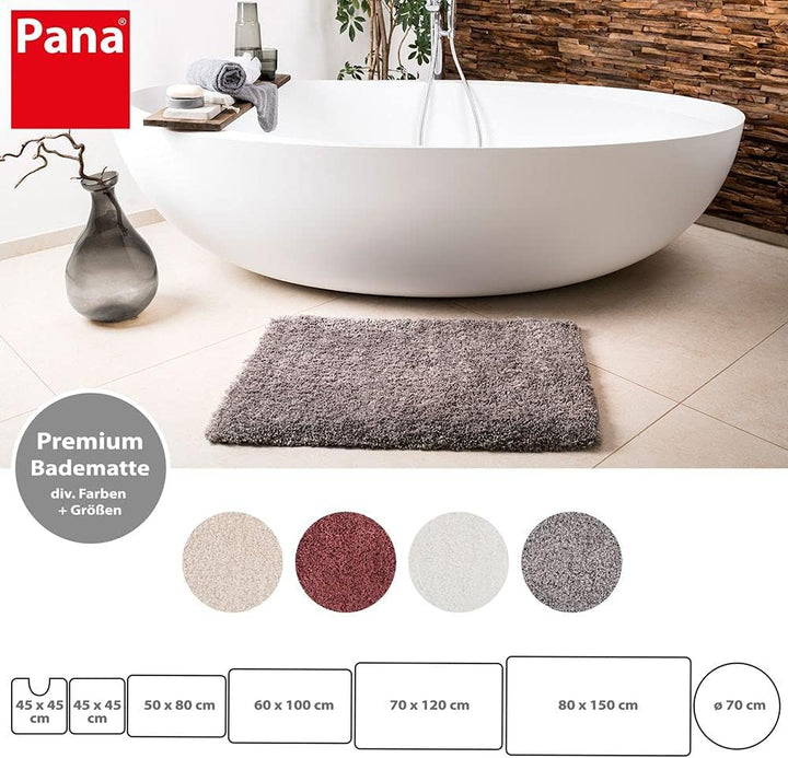 PANA® Vienna Premium Badematte • Hochflor Badvorleger • WC-Teppich mit Ausschnitt • Rutschfester und