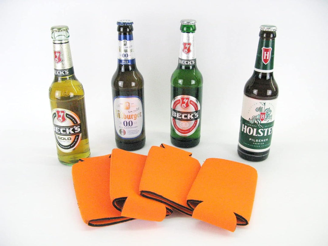 8X Bierkühler für 0,33L Flaschen in Orange. Getränkekühler- Flaschenkühler für alle genormten Bierfl