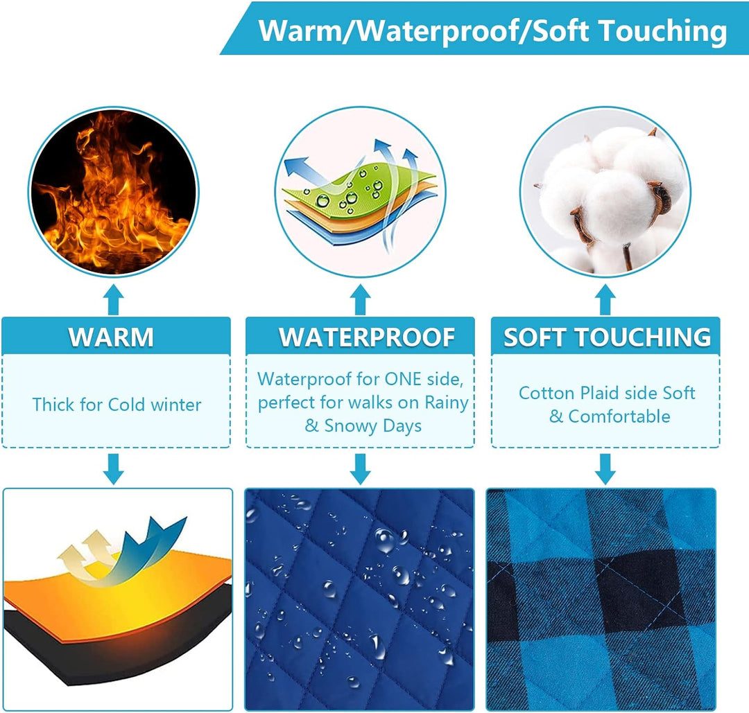 Geyecete Hundemantel Dackel, Dackel Wintermantel, Warmer Quilten Dackelmantel mit Geschirr Loch,Wind