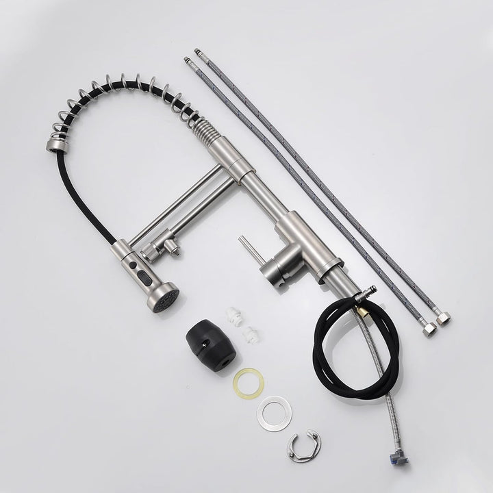 TIMACO 3 Wege Wasserhahn Küche Mit Ausziehbare Brause,Küchenarmatur-360° Drehbar,mit 3 in 1 Wasserha