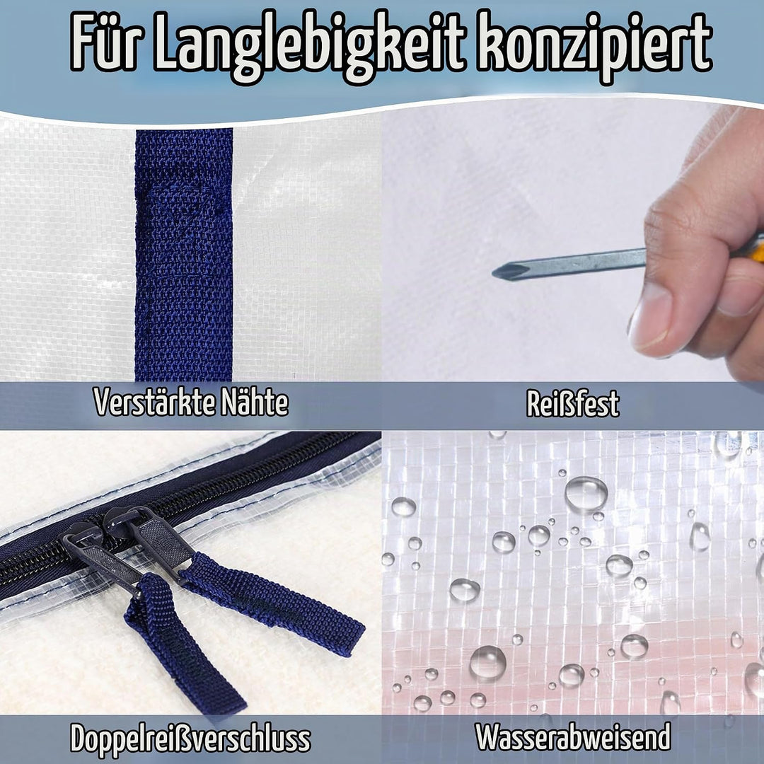 VENO 6-er Pack extra grosse Reisetaschen mit Reissverschlüssen, strapazierfähig, Umzugsbox-Alternati