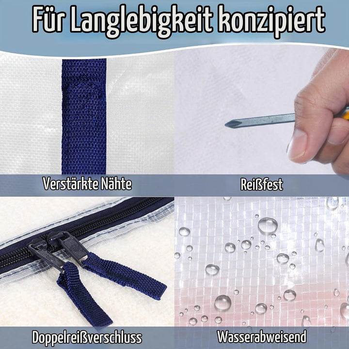 VENO 6-er Pack extra grosse Reisetaschen mit Reissverschlüssen, strapazierfähig, Umzugsbox-Alternati