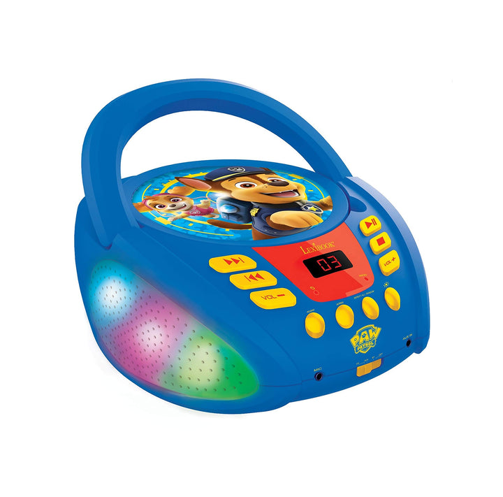 Lexibook, Paw Patrol, Bluetooth-CD-Player für Kinder, tragbar, mehrfarbige Lichteffekte, Mikrofonbuc