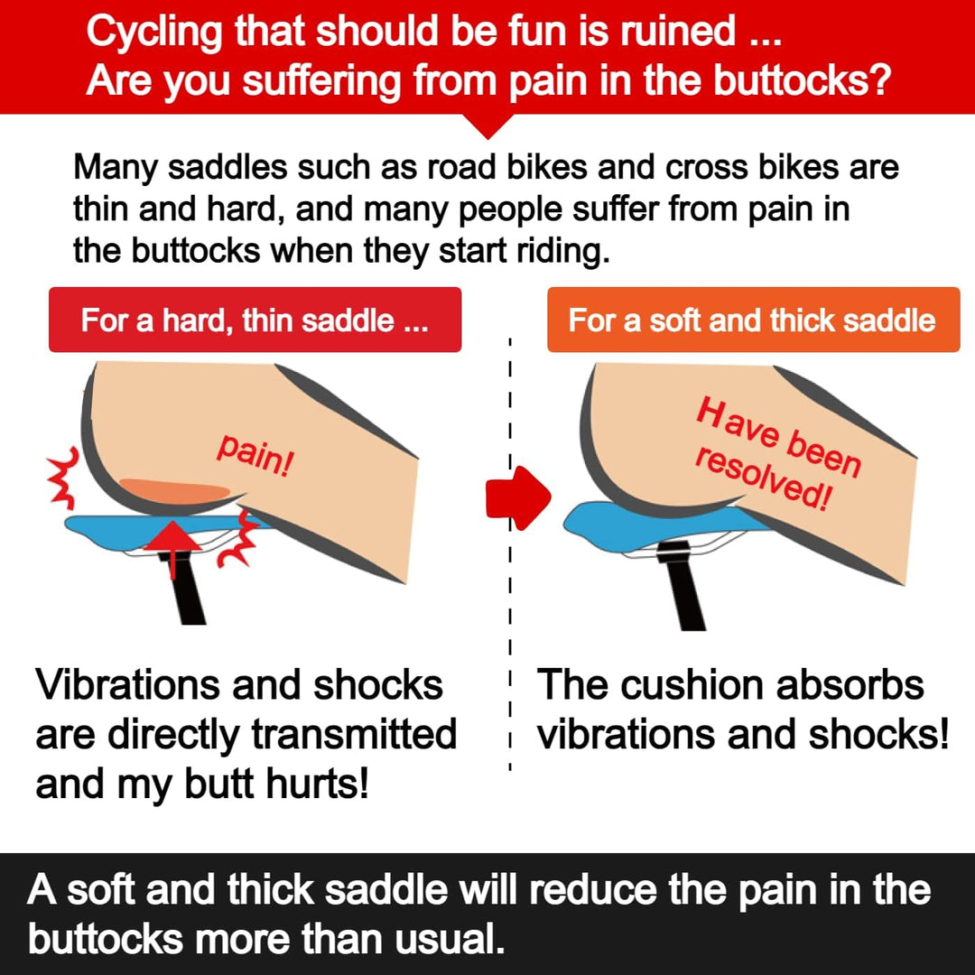 GORIX Fahrradsattel Sitz Bequemes Kissen mit Rail Mountain Road Fahrrad für Männer und Frauen (GX-C1