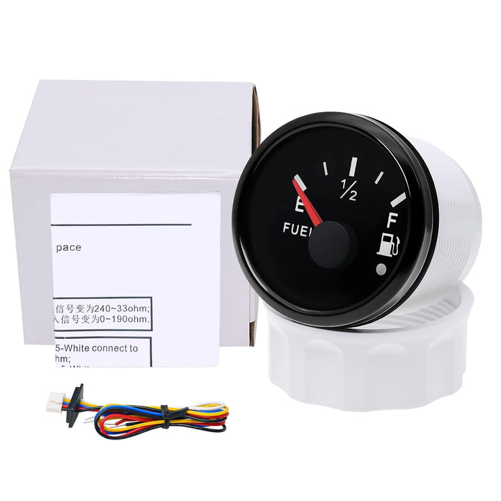 Kraftstoffanzeige, Kraftstoffstandsanzeige 52 mm 0-190ohms mit 7-Farben Hintergrundbeleuchtung Und A