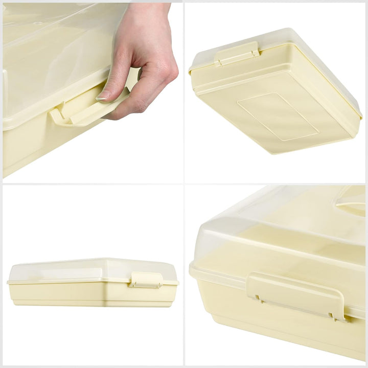 KADAX Kuchenbox mit Deckel, 43 x 30 x 12,5 cm, Kuchenbehälter aus Kunststoff, Transport-Box mit Grif