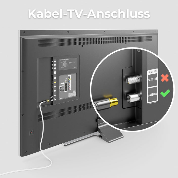 deleyCON 12,5m TV Antennenkabel HDTV Full HD - 1x gewinkelt - Koaxialkabel - TV-Stecker (gerade) zu