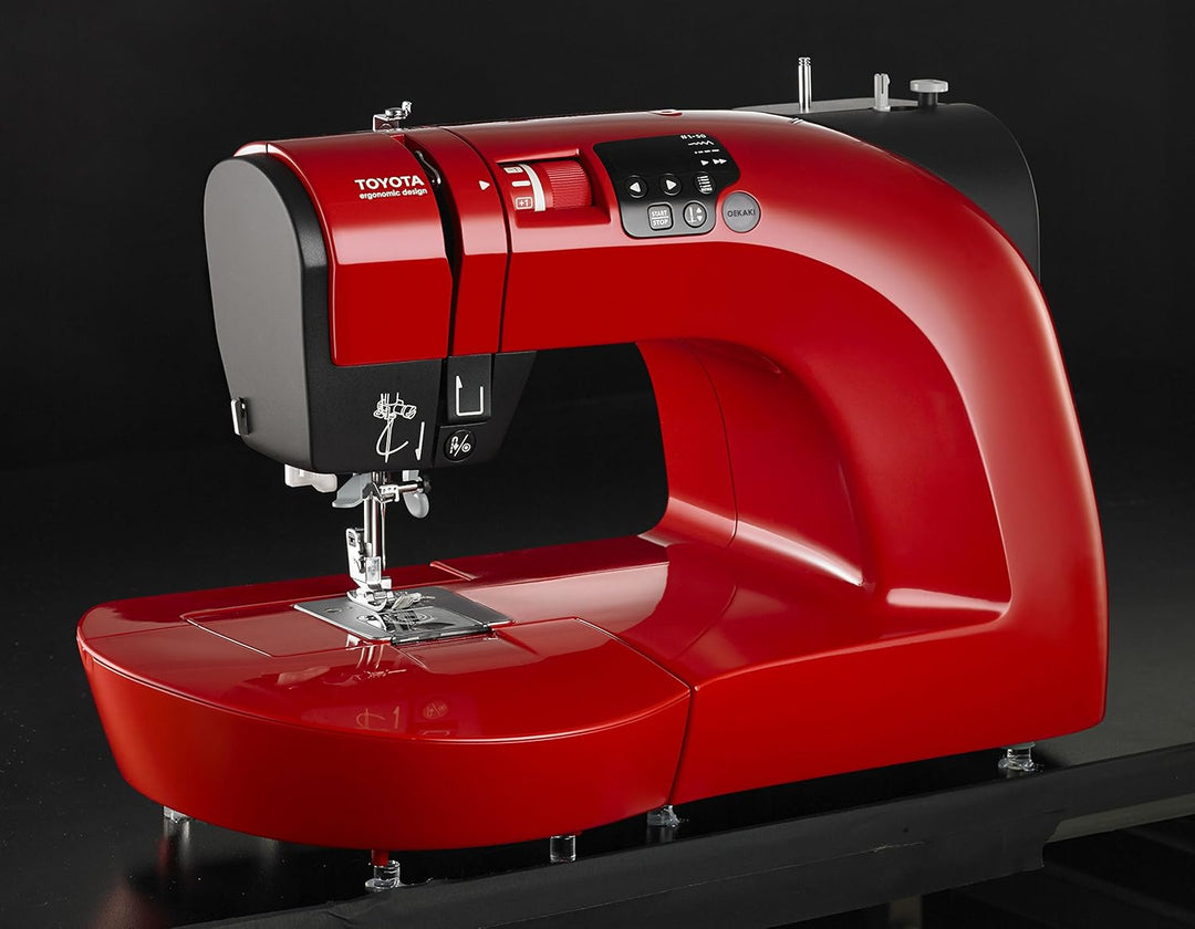 Toyota Oekaki50R Kreativ Freiarm Nähmaschine Oekaki mit 50 Programmen und Freihandstickfunktion, rot