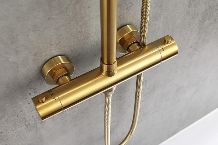 Duschsystem Komplettset aus Edelstahl | Duschsystem mit Thermostat & Regendusche | Duscharmatur mit