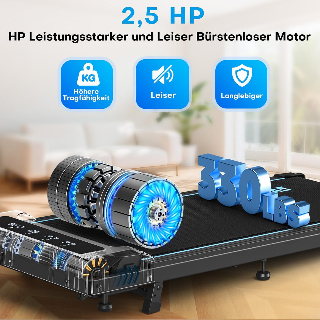 Walking Pad Laufband für Zuhause, 4-IN 1 Laufband Schreibtisch mit 9% Steigung, 2.5HP Walking Machin