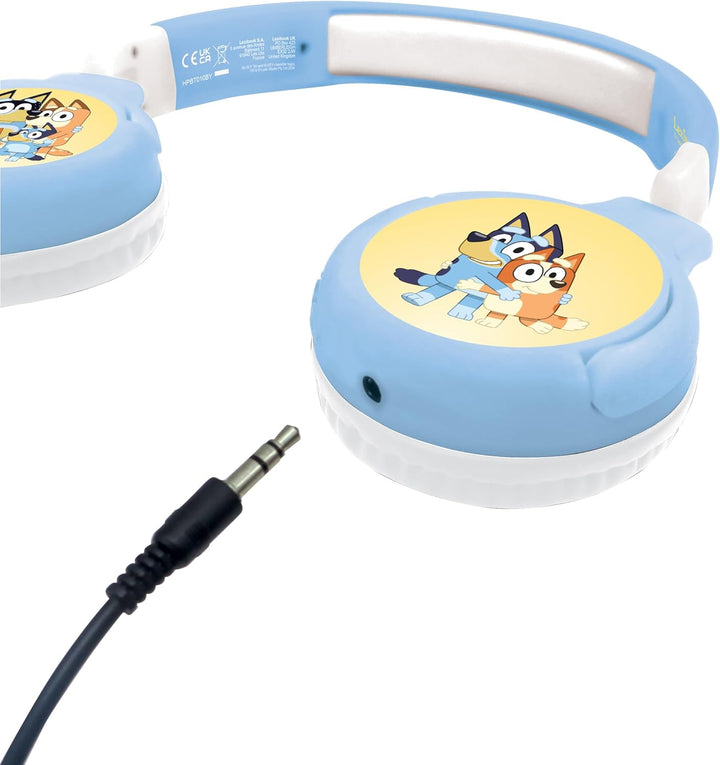 Lexibook, Bluey, 2-in-1 Bluetooth- und kabelgebundenes Headset, bequem und faltbar mit Lautstärkebeg