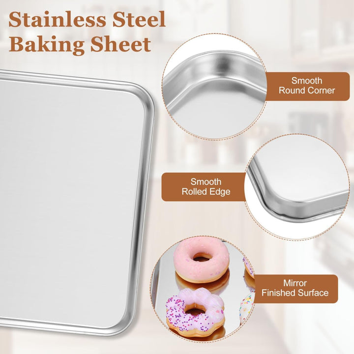 ULTECHNOVO Robustes Edelstahl Backblech 35 X 25 X 1,5cm Glänzende Kuchenform zum Backen und Serviere