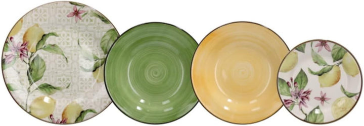 Tognana Zagara Tellerservice für 6 Personen, 18 Stück, Steinware, mehrfarbig
