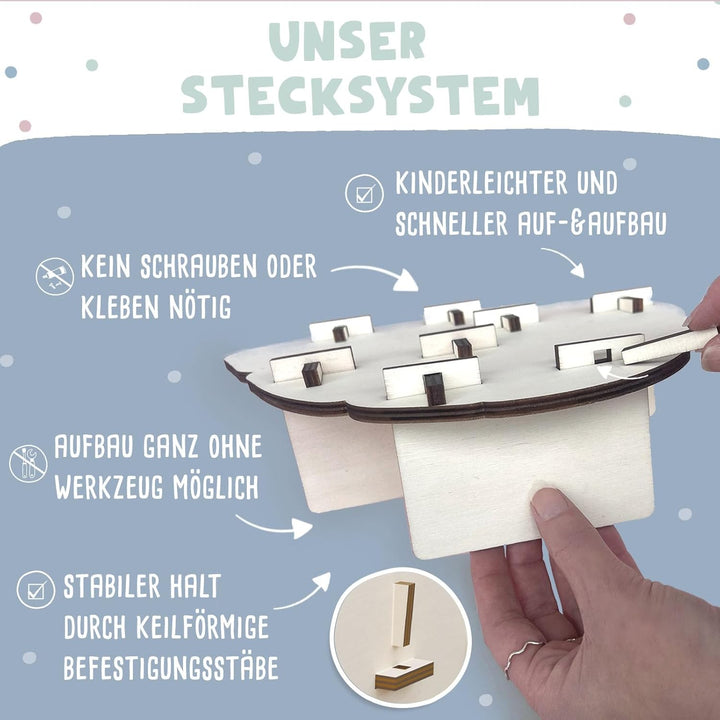 hellomini Personalisiertes Regal für die Toniebox 1 & Toniebox 2 Mädchen - Wandregal mit Wunschnamen