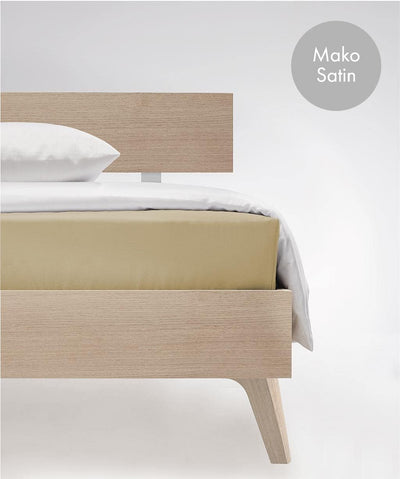 Fleuresse Colours Spannbettlaken, Uni-Mako-Satin, Sand, 100 x 200 cm Beige 100/200, Beige 100/200