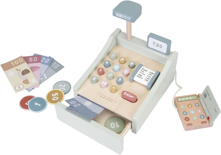 Little Dutch FSC Holz Spielkasse mit Scanner und Zubehör (Mint), Mint