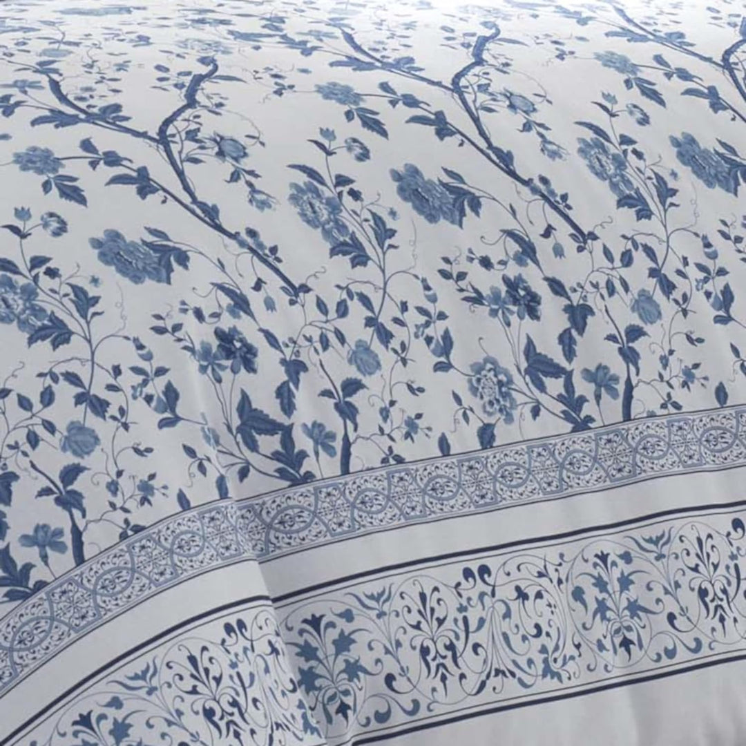 Laura Ashley - King-Size-Bettbezug-Set, Baumwoll-Bettwäsche mit passenden Kissenbezügen und Bettrock
