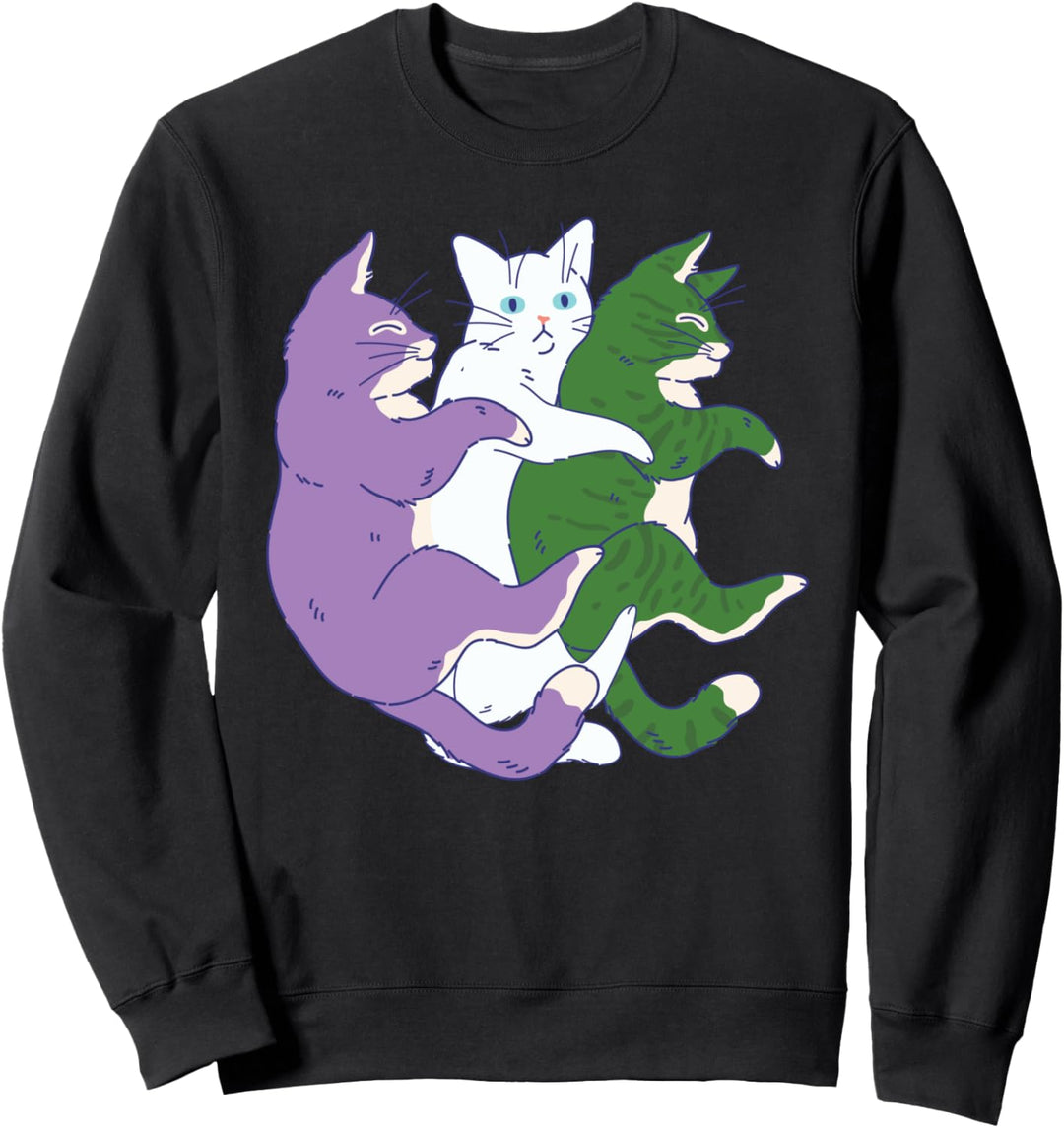 LGBTQ Genderqueer Pride Flagge – Katzenflor Genderqueer Sweatshirt