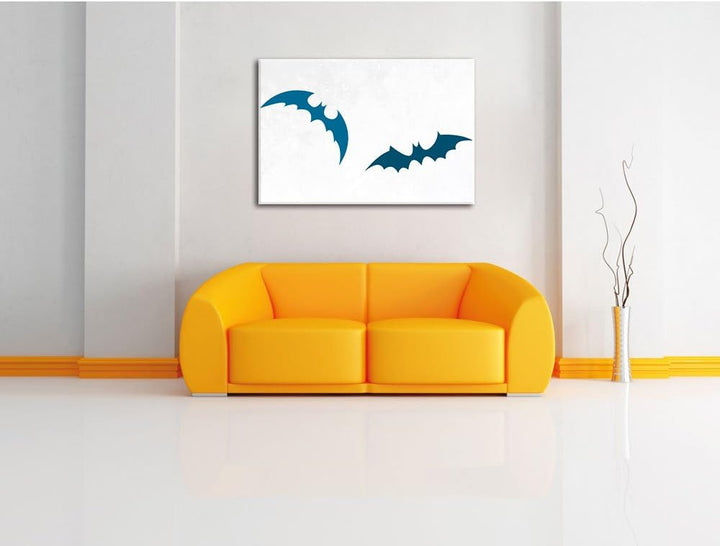 Pixxprint Schaurige Fledermäuse als Leinwandbild/Grösse: 100x70 / Wandbild/Kunstdruck/fertig bespann
