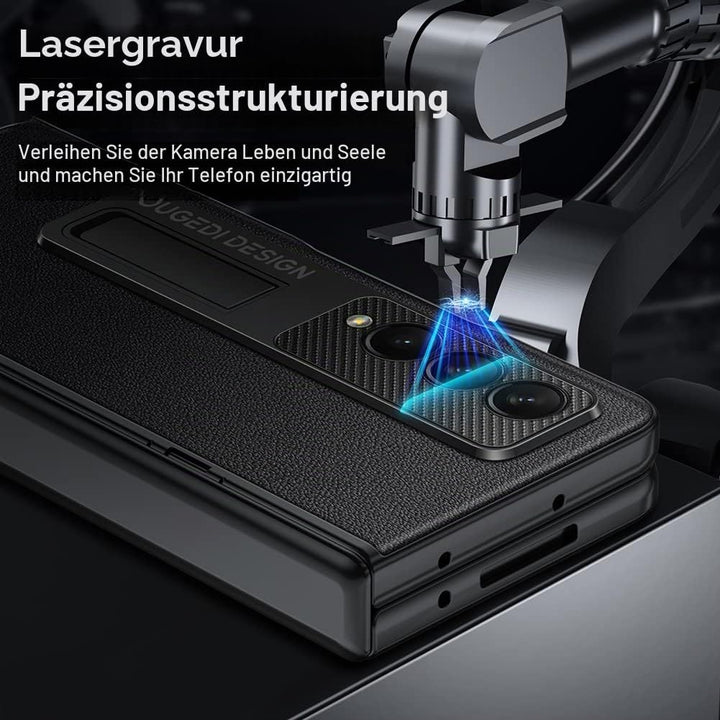 LEIAU Schutzhülle für Samsung Galaxy Z Fold 4, magnetisch, Ständer, mit Scharnierschutz – Leder-Schu