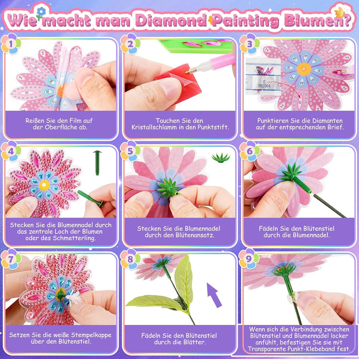 Blumen Basteln Mädchen 8 6 7 9 10 Jahre: Geschenke für Mädchen 8-9-11-12 Jahren Mosaik Bastelset Kin