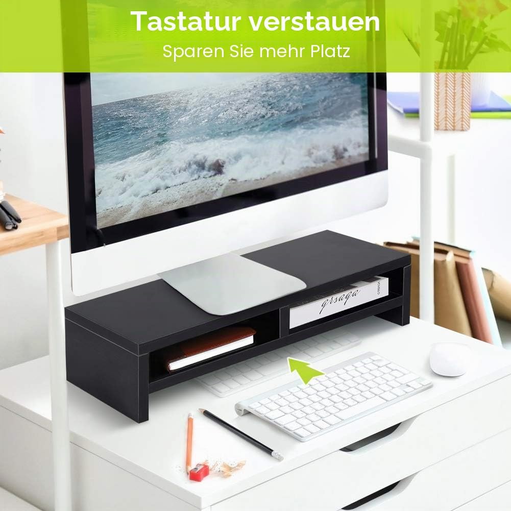 Monitor-Ständer mit Schublade, Bildschirmerhöhung für Computer PC, Laptop-Halterung mit Aufbewahrung