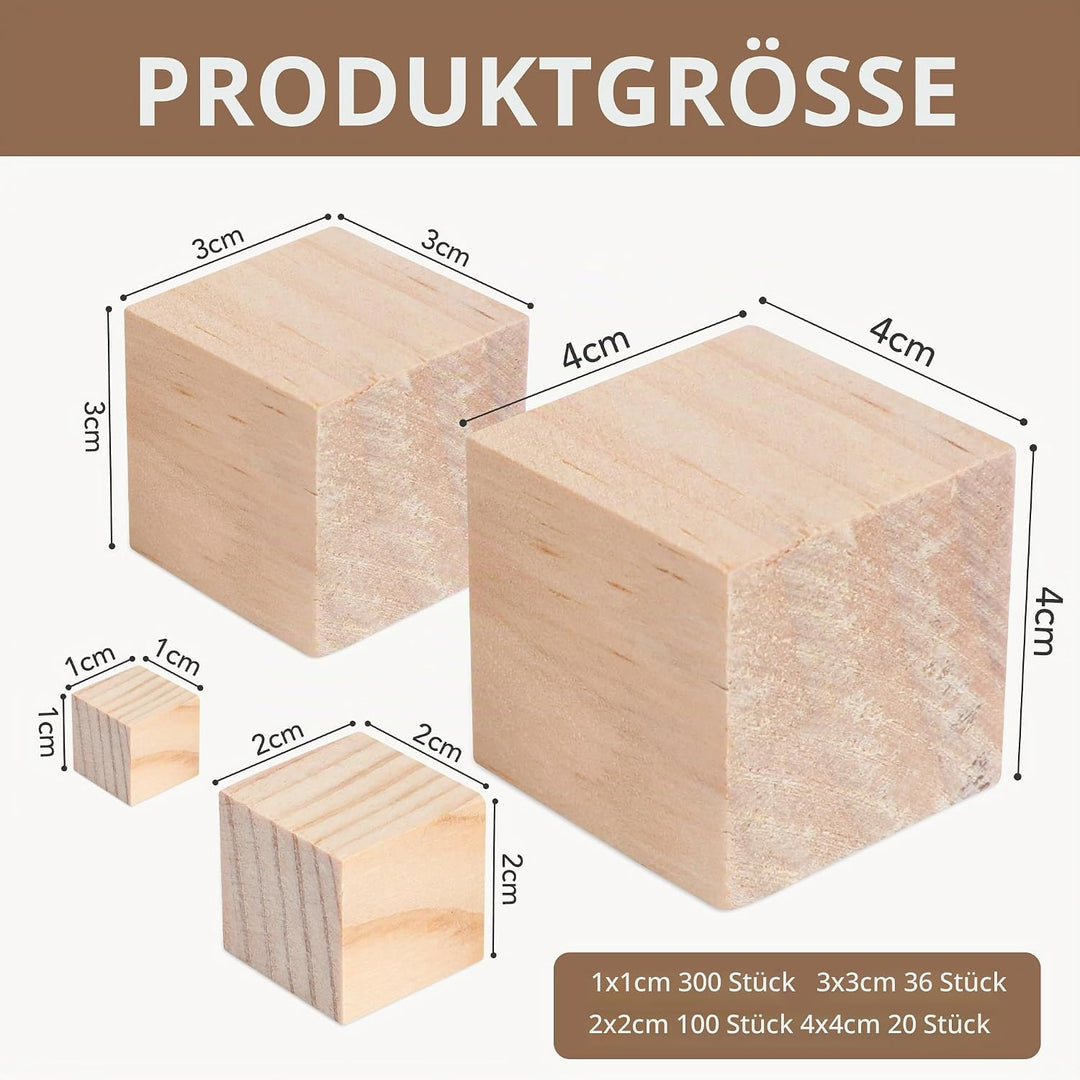 SOSMAR 20 Stück 40x40x40mm Blanko Würfel Bastel Holz Holzwürfel 4cm Holzklötzchen zum Basteln, Natür