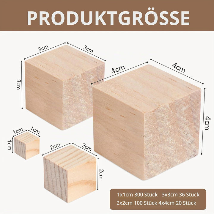 SOSMAR 20 Stück 40x40x40mm Blanko Würfel Bastel Holz Holzwürfel 4cm Holzklötzchen zum Basteln, Natür