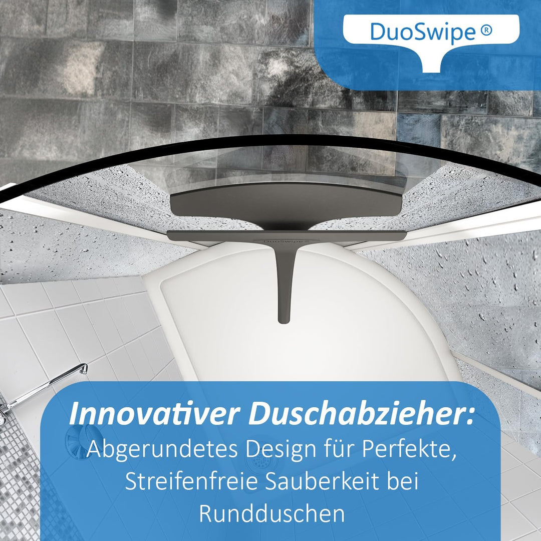 Der Duale Duschabzieher für Rundduschen, Silikon Duschwischer für Dusche, Bad, Fliesen, Spiegel, gla
