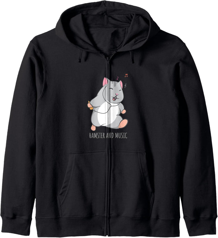 Lustiger Hamster Niedlicher Nager Musiker Kapuzenjacke