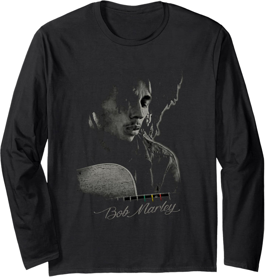 Bob Marley Catch A Fire Gitarre Tee Langarmshirt