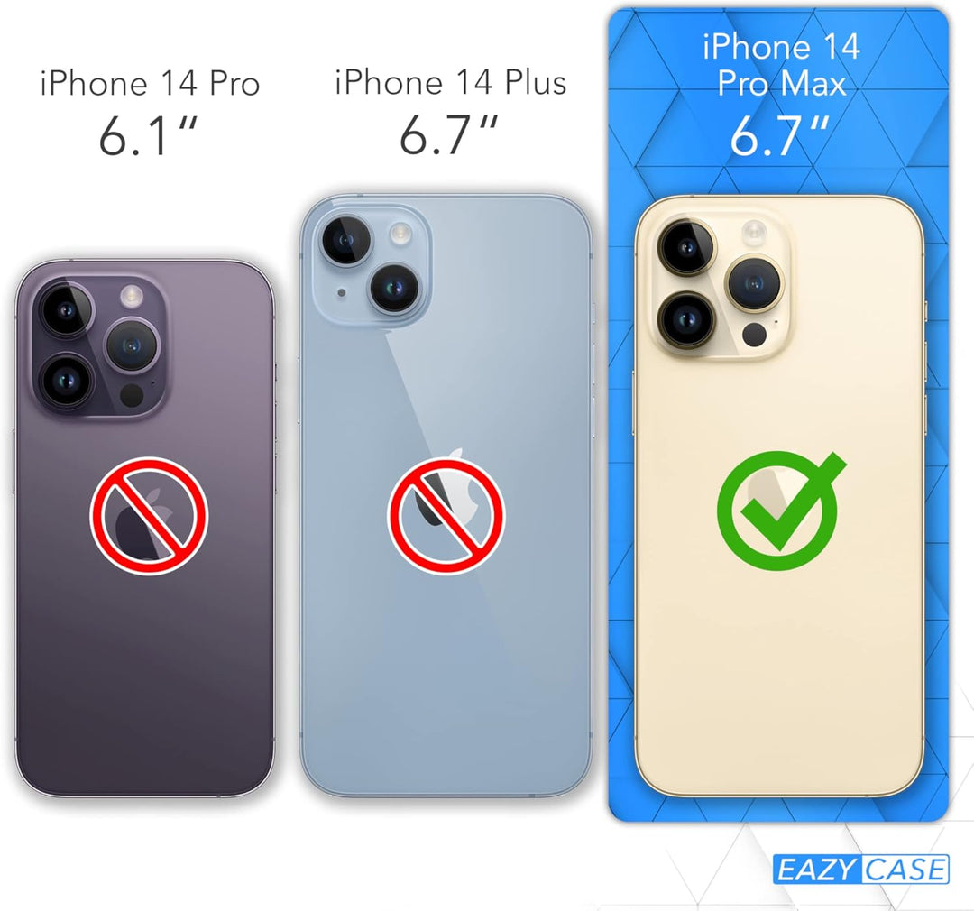 EAZY CASE Handykette kompatibel mit iPhone 14 Pro Max Handyhülle mit Metall Umhängeband und Ersatz K