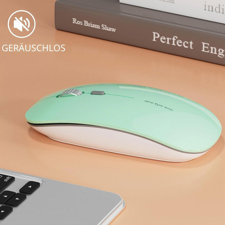 Uiosmuph Q5 Kabellos Maus, Wiederaufladbar Funkmaus 2.4G Leise Funkmaus Ultra Dünn Wireless Computer