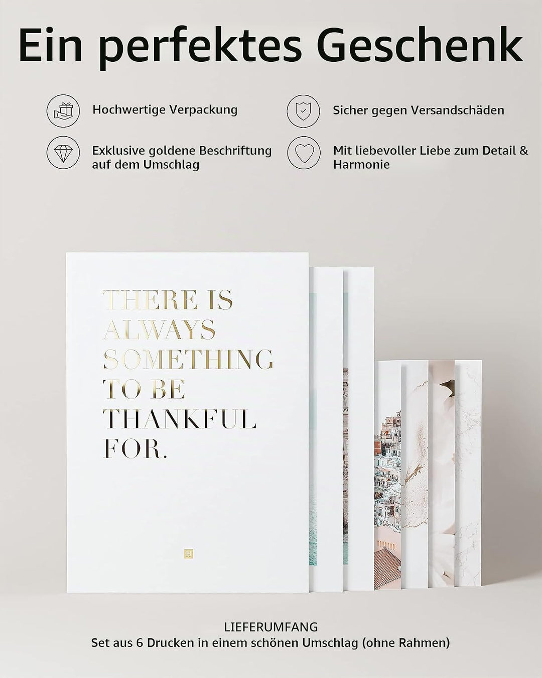 Heimlich® Premium Poster Set OHNE Bilderrahmen | 2 x DIN A3 &amp; 4 x DIN A4 - ca. 30x42 &amp; 21x30 | Stilv