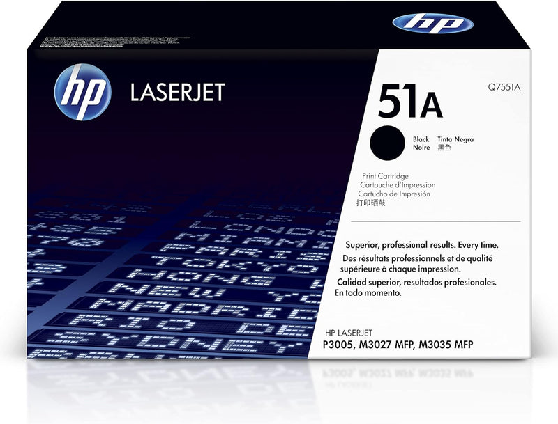 HP 51A (Q7551A) Schwarz Original Toner für HP Laserjet P3005, M3027, M3035 Schwarz 6.500S, Schwarz 6