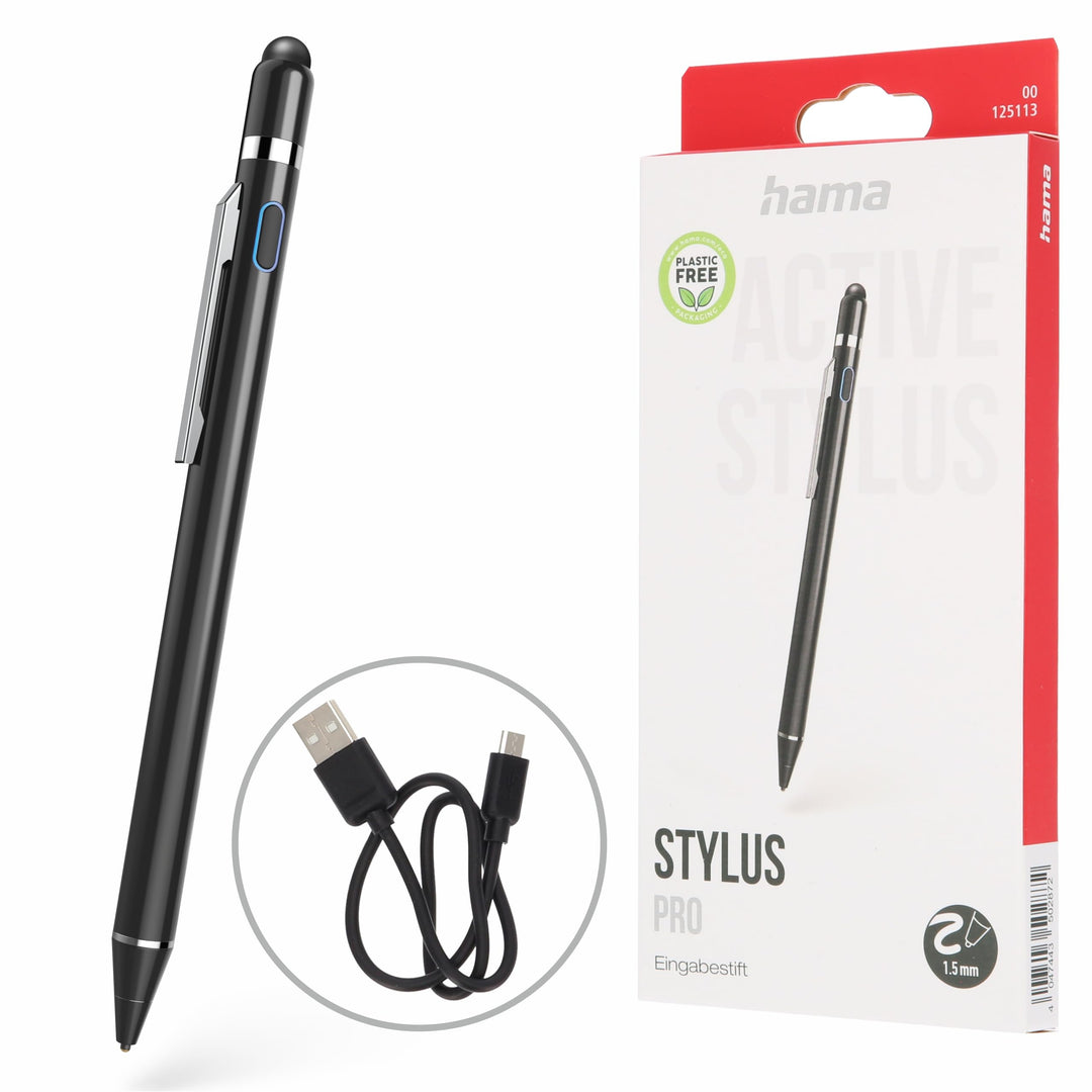 Hama Stift für Tablet (Eingabestift, aktiv, ultrafein, für Android/iOs, Handy Stift, Tablet Stift, a