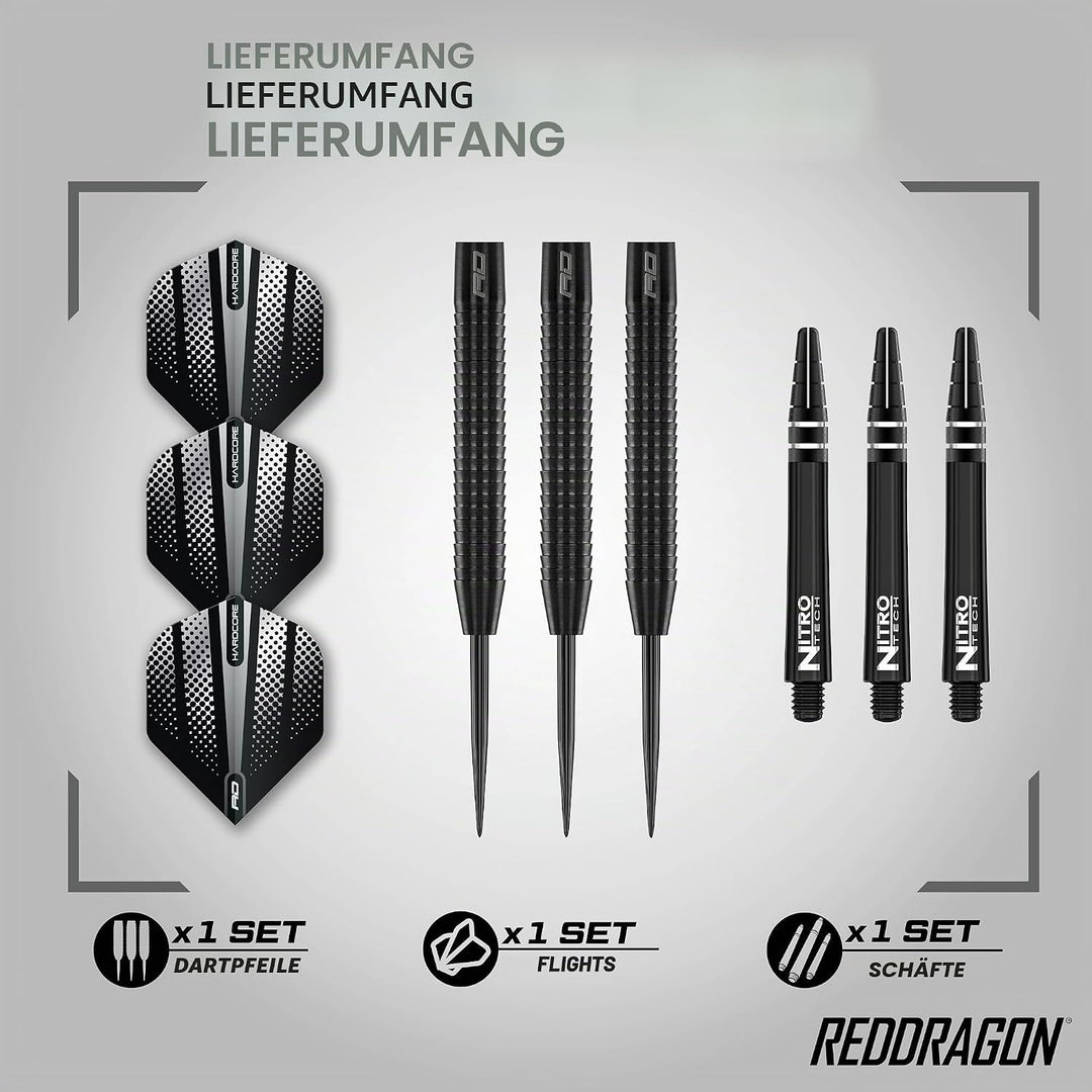 RED DRAGON Razor Edge Series Dartpfeile Tungsten Profi Steel Darts mit Flights und Schäfte 24 g 1, 2