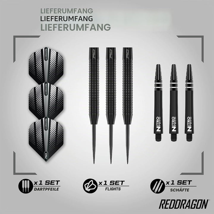 RED DRAGON Razor Edge Series Dartpfeile Tungsten Profi Steel Darts mit Flights und Schäfte 24 g 1, 2